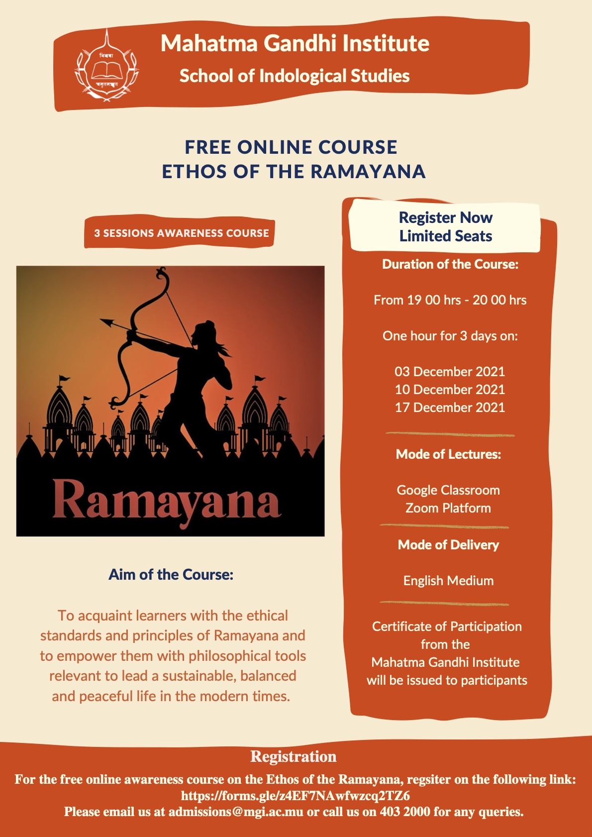 Ethos of Ramayana Flyer